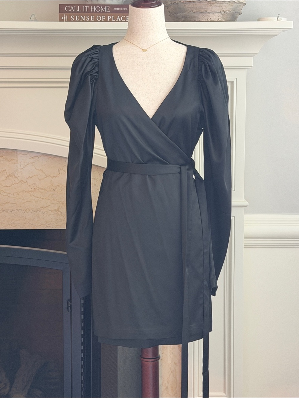 Birger Christensen Satin Wrap Dress Rotate NEW NWT